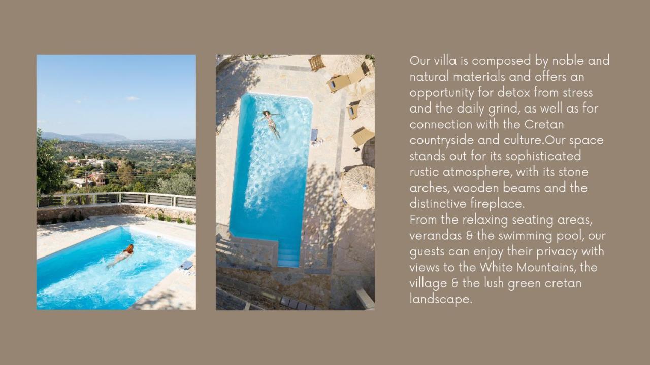 فيلا Prinus Country Retreat Apokoronas, Heated Pool, 13Km From The Sea Embrosneros المظهر الخارجي الصورة